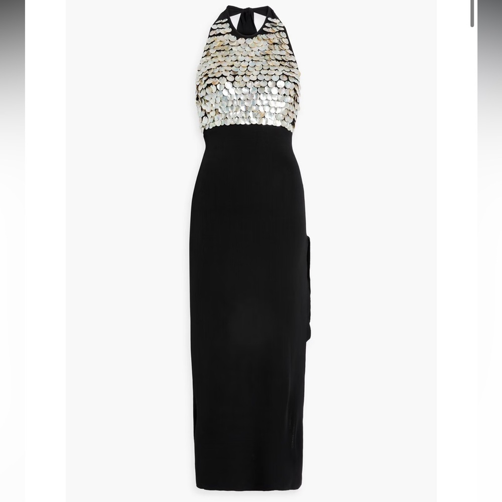 Simon Miller Junjo shell-embellished stretch-knit halterneck midi dress